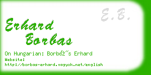 erhard borbas business card